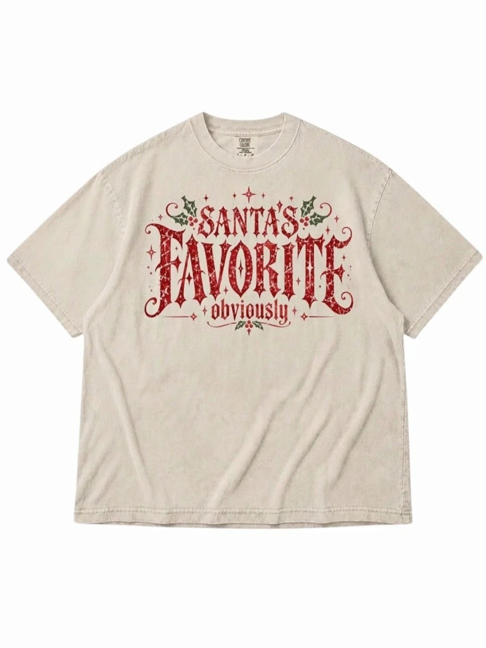 Comfort Colors Heavyweight Ring Spun Tee - Santa's Favorite Obviously